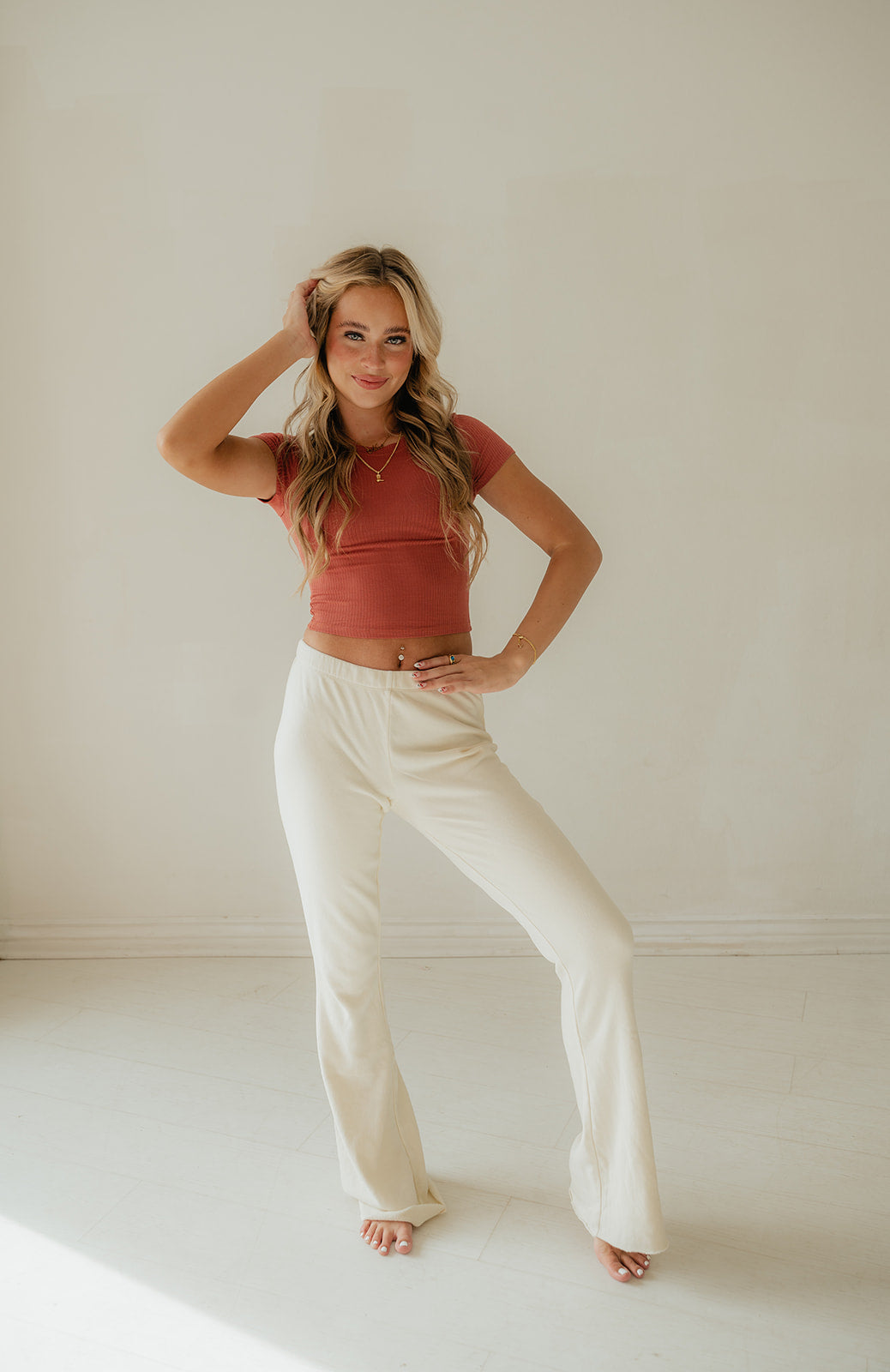 Cozy Girl Mid-Rise Flare Pants
