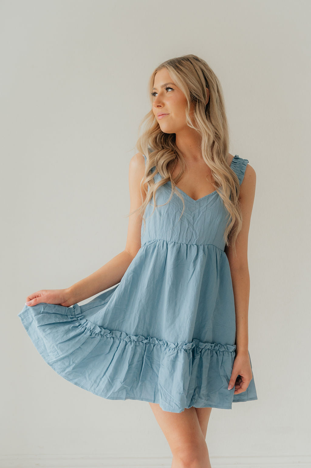 Lyla Ruffle V-Neck Mini Dress