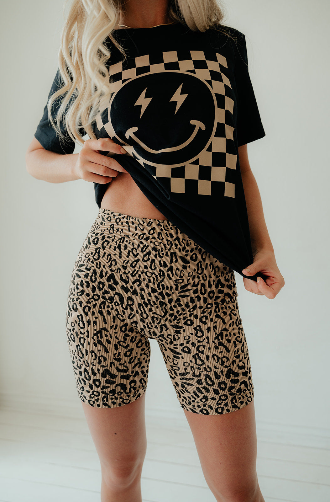 Leopard Print Biker Shorts