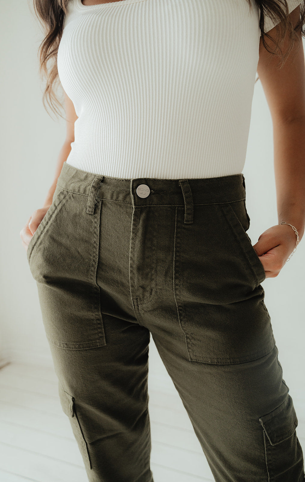 High Rise Cargo Mom Jean